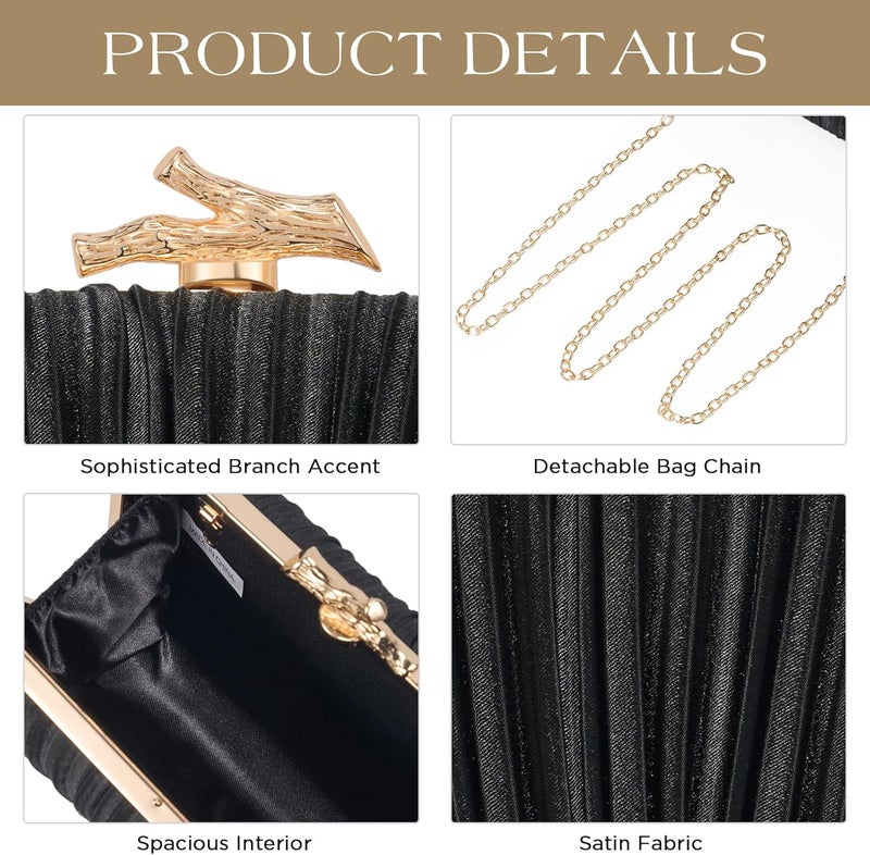 CHUNLI Clutch Purses for Women Evening/Wedding Chic Woven Bag Formal PU Leather Purse Designer Handbags for Women - Image 3
